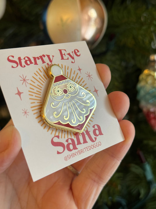 Starry Eye Santa Enamel Pin