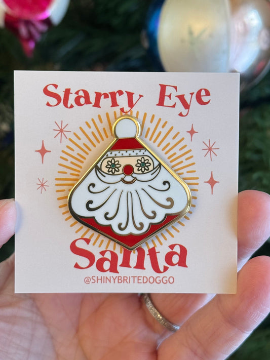 Starry Eye Santa Enamel Pin